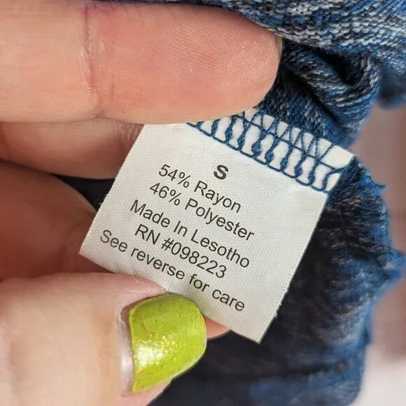 BCG Blue Heather Athleisure Long Sleeve Top S - Picture 4 of 5